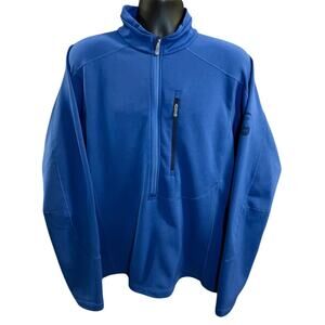 MEC Mountain Equipment Co-Op Fleece Lined 1/2 Zip Pullover Jacket Blue Large L